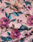 Dusky Rose Garden Jersey Fabric - Blush Pink