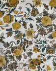 Mustard Vine Viscose Cotton Linen - Chintz-like Golden Yellow Florals