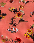 Coral Garden Crepe - Coral Orange
