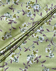 Cotton Lawn Dress Fabric - Spring Vine Flowers in Light Green