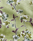 Cotton Lawn Dress Fabric - Spring Vine Flowers in Light Green