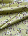 Cotton Lawn Dress Fabric - Spring Vine Flowers in Light Green