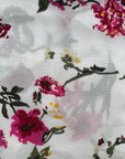 White Lawn with Fuchsia Florals - Snow Blossom