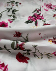 White Lawn with Fuchsia Florals - Snow Blossom