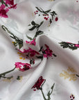 White Lawn with Fuchsia Florals - Snow Blossom
