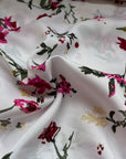 White Lawn with Fuchsia Florals - Snow Blossom