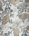 Beige & Ivory Floral Satin - Ornate Garden