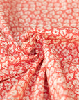 Cotton Lawn Dress Fabric - Foliage On Red