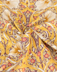Pima Cotton Lawn Dress Fabric - Antique Floral Gold