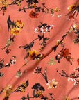 Coral Garden Crepe - Coral Orange