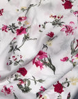 White Lawn with Fuchsia Florals - Snow Blossom