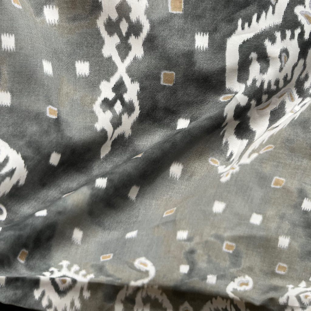 Ikat Cotton - Charcoal Ikat Printer Soft Cotton