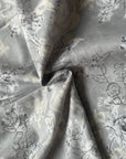 Fine Cotton Lawn Dress Fabric - Grey with Rose Print