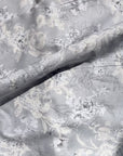 Fine Cotton Lawn Dress Fabric - Grey with Rose Print